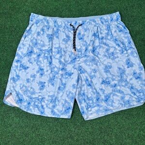 Legends Luka Shorts Blue Pattern Sz 2XL Linerless Drawstring Stretch 7”
